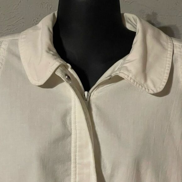 Vintage Retro 1980s Dawn lightweight white medium cotton blend canvas jacket - Picture 5 of 15